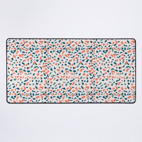 Item preview, Cream Orange Blue Teal Terrazzo Tile Spring Rainbow Stone Pattern designed and sold by Sarcastic Narwhal.