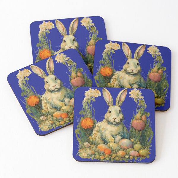 Item preview, Adorable rabbit among garden flowers and vegetables. designed and sold by Natalia-Vlad.