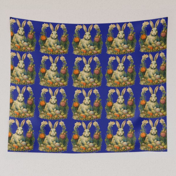 Item preview, Adorable rabbit among garden flowers and vegetables. designed and sold by Natalia-Vlad.