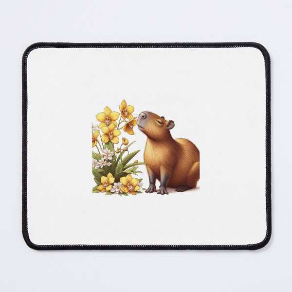 Item preview, Capybara Smells the Yellow Orchid1 designed and sold by Capybara Art Lover.