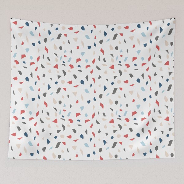 Item preview, Red White Blue Cream Americana Terrazzo Tile Spring Rainbow Stone Pattern  designed and sold by Sarcastic Narwhal.