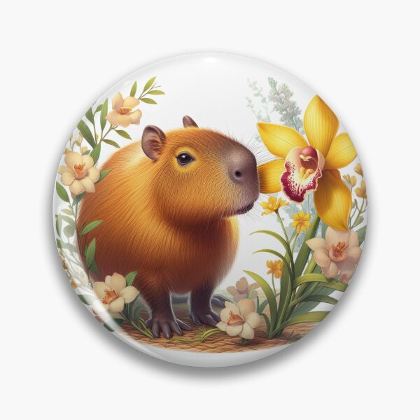 Item preview, Capybara Smells the Yellow Orchid2 designed and sold by Capybara Art Lover.