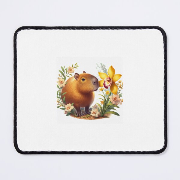 Item preview, Capybara Smells the Yellow Orchid2 designed and sold by Capybara Art Lover.