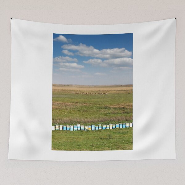 Item preview, bee hive on field landscape designed and sold by goceris.