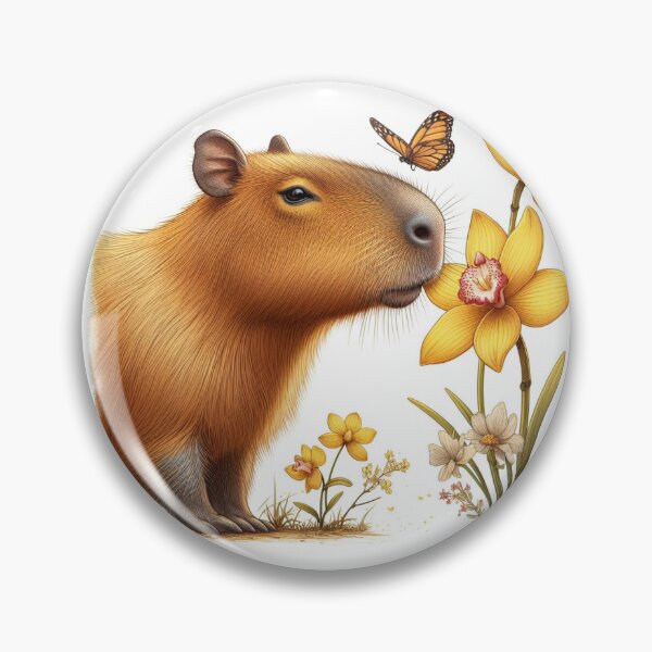 Item preview, Capybara Smells the Yellow Orchid4 designed and sold by Capybara Art Lover.