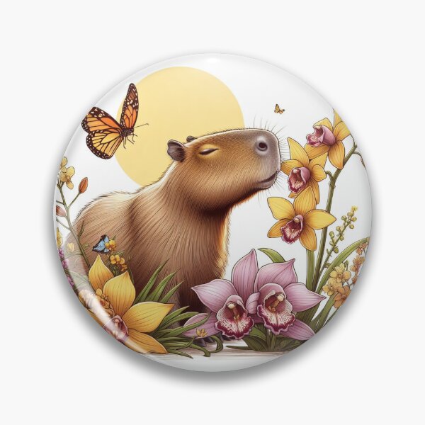 Item preview, Capybara Smells the Yellow Orchid5 designed and sold by Capybara Art Lover.