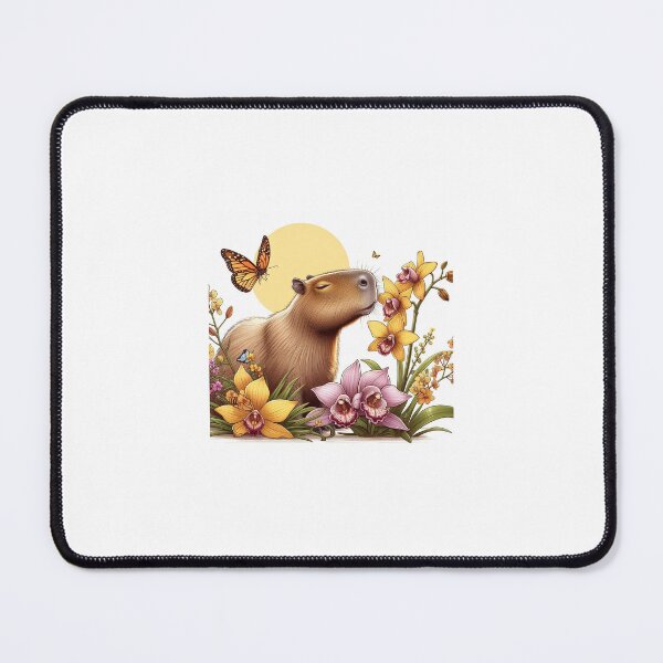 Item preview, Capybara Smells the Yellow Orchid5 designed and sold by Capybara Art Lover.