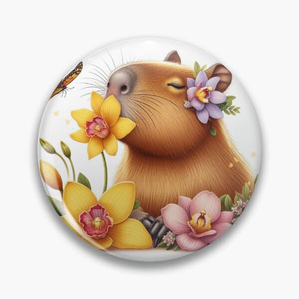 Item preview, Capybara Smells the Yellow Orchid7 designed and sold by Capybara Art Lover.