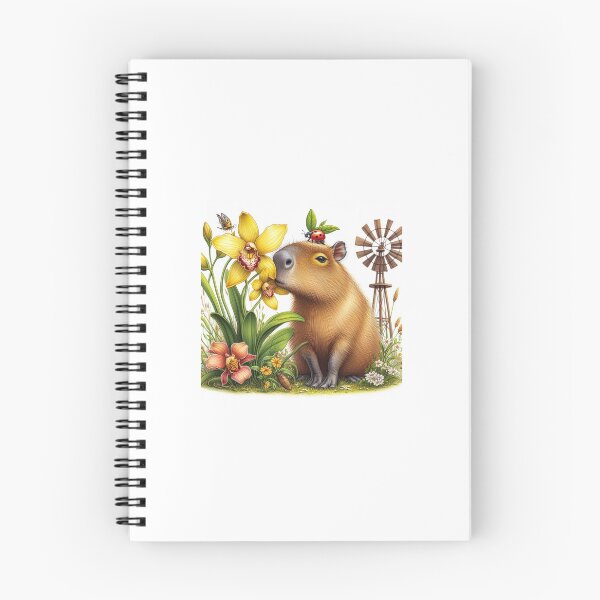 Item preview, Capybara Smells the Yellow Orchid9 designed and sold by Capybara Art Lover.