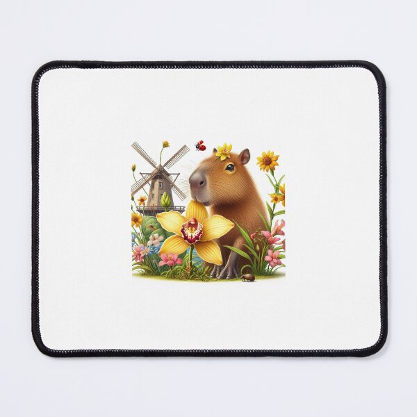 Item preview, Capybara Smells the Yellow Orchid10 designed and sold by Capybara Art Lover.