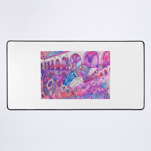 Item preview,  Geometric Pink Patterned Arabian Elegance Featuring Arches, Columns and Domes designed and sold by VariARTyPrints.