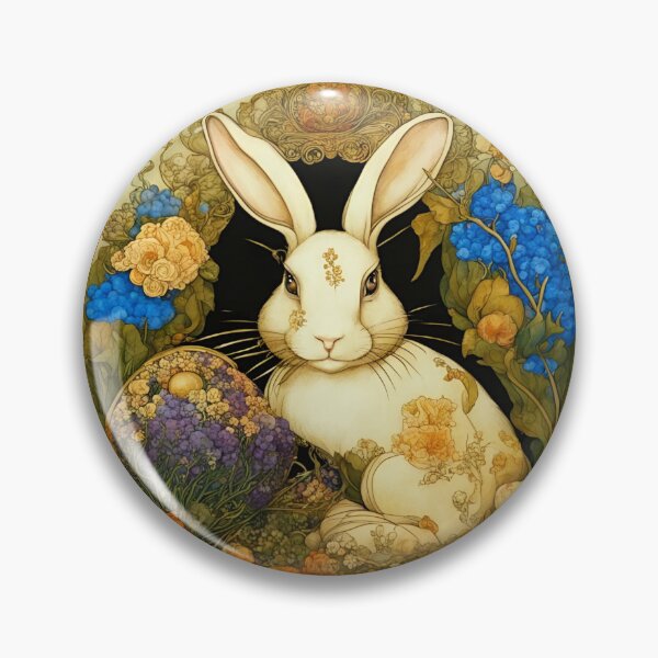 Item preview, Adorable rabbit among garden flowers and vegetables. designed and sold by Natalia-Vlad.