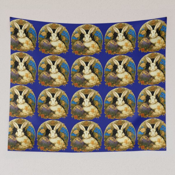 Item preview, Adorable rabbit among garden flowers and vegetables. designed and sold by Natalia-Vlad.