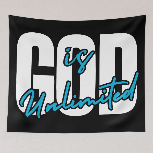Item preview, God is unlimited, white and sky blue design designed and sold by MoriaStore.