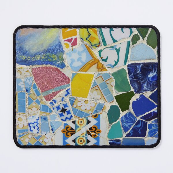 Item preview, Park Guell Barcelona Mosaic Tiles Antonio Gaudi - Blue designed and sold by Miranda the Artist.
