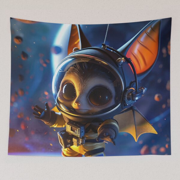 Item preview, Cute Curious Astronaut Bat Exploring Space designed and sold by Mullet Monkey.