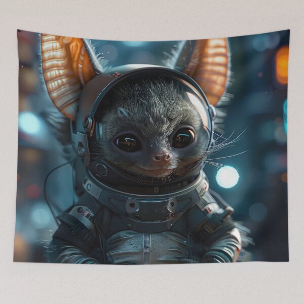 Item preview, Smirking Astronaut Bat on Space Station designed and sold by Mullet Monkey.