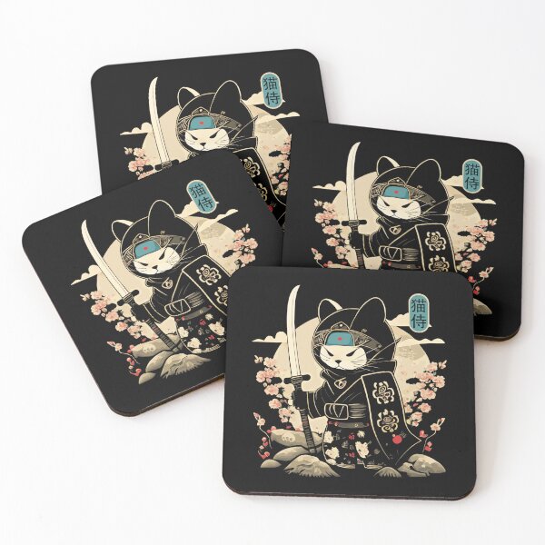 Item preview, Japanese Samurai Cat Tattoo, Kawaii Ninja Cat  designed and sold by Bunkis1st.