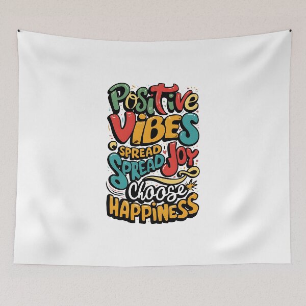 Item preview, Positive Vibes Only Colorful Typography designed and sold by Dazzle-Sizzle.