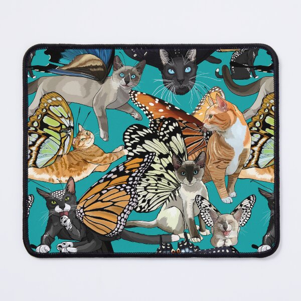 Item preview, Butterfly Cat Party Teal designed and sold by Carleah Unique.