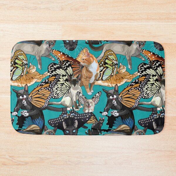 Item preview, Butterfly Cat Party Teal designed and sold by Carleah Unique.