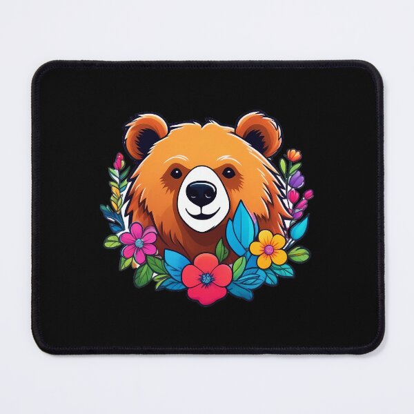 Item preview, cute bear with flowers designed and sold by Cosmicreations1.