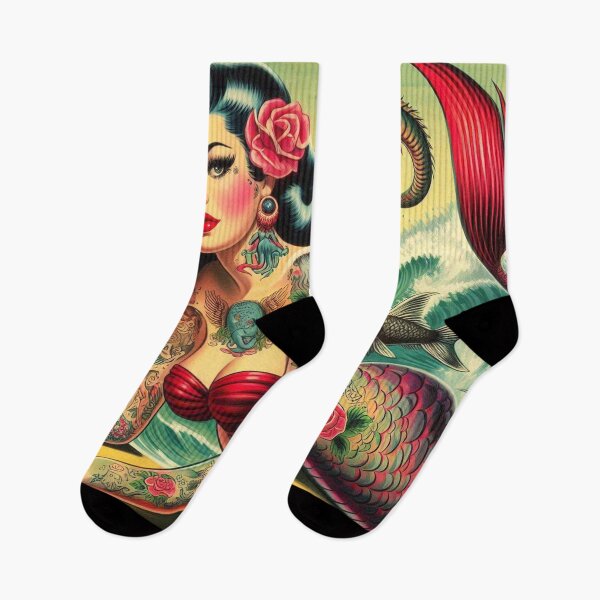 Item preview, Sirena tatuada retro designed and sold by PulpVintage.