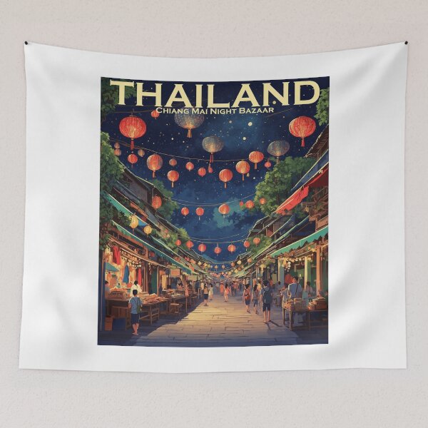 Item preview, Chiang Mai Night Bazaar Thailand Vintage Tourism  designed and sold by TravelersGems.