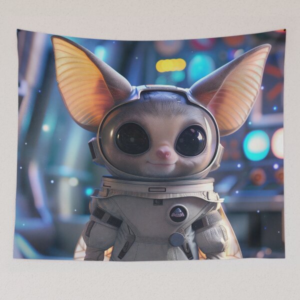 Item preview, Adorable Astronaut Bat in Space Suit on Space Station designed and sold by Mullet Monkey.