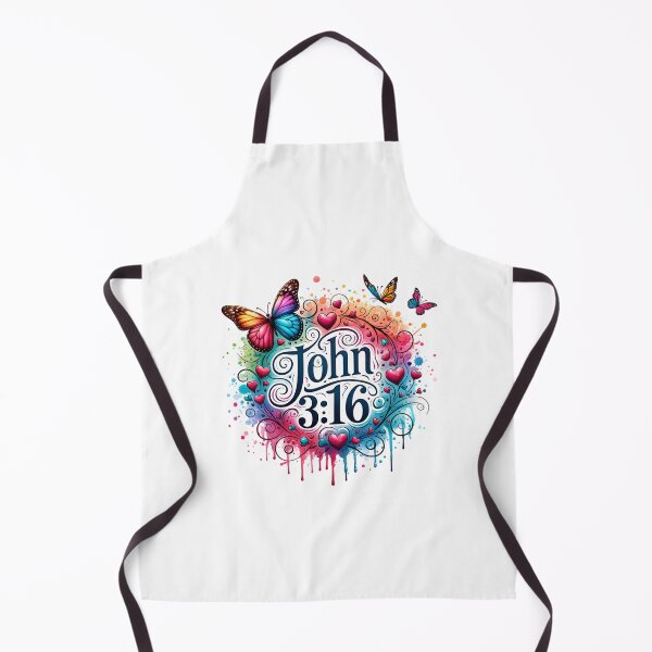 Item preview, John 3:16 Verse with Hearts and Butterflies designed and sold by PassionforLove.