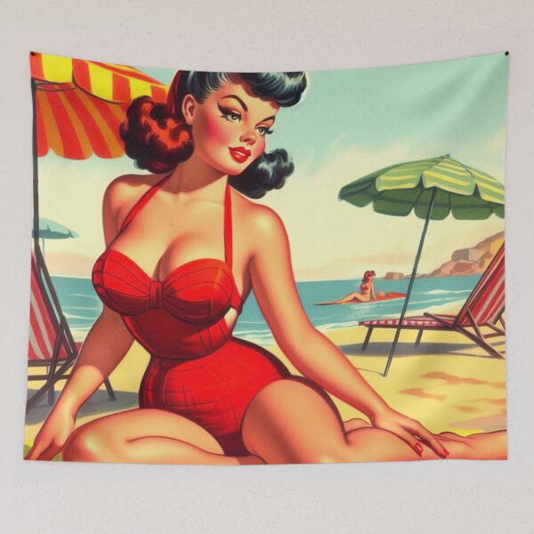 Item preview, Retro Curvy Pin-up designed and sold by PulpVintage.