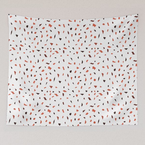 Item preview, White Orange Brown Tan Cream Nature Earthtones Easter Terrazzo Tile Spring Rainbow Stone Pattern  designed and sold by Sarcastic Narwhal.