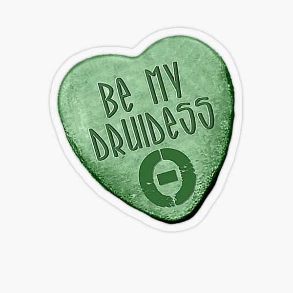 BE MY DRUIDESS CANDY HEART Transparent Sticker