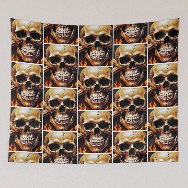 Item preview, Skull with flames designed and sold by VASH1031.