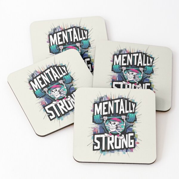 Item preview,  mentally strong funny Skelton in the gym weight lifting, graffiti style - mental strength, positive, strength, humour, strength training designed and sold by AdesignTEE.