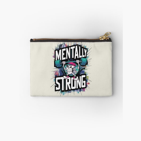 Item preview,  mentally strong funny Skelton in the gym weight lifting, graffiti style - mental strength, positive, strength, humour, strength training designed and sold by AdesignTEE.