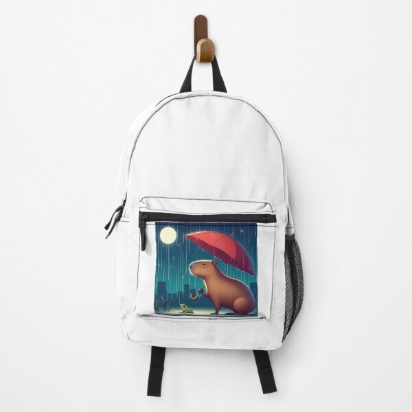 Item preview, Capybara & Frog Encounters in the Rain1 designed and sold by Capybara Art Lover.