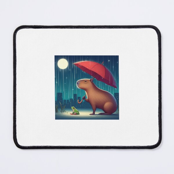 Item preview, Capybara & Frog Encounters in the Rain1 designed and sold by Capybara Art Lover.