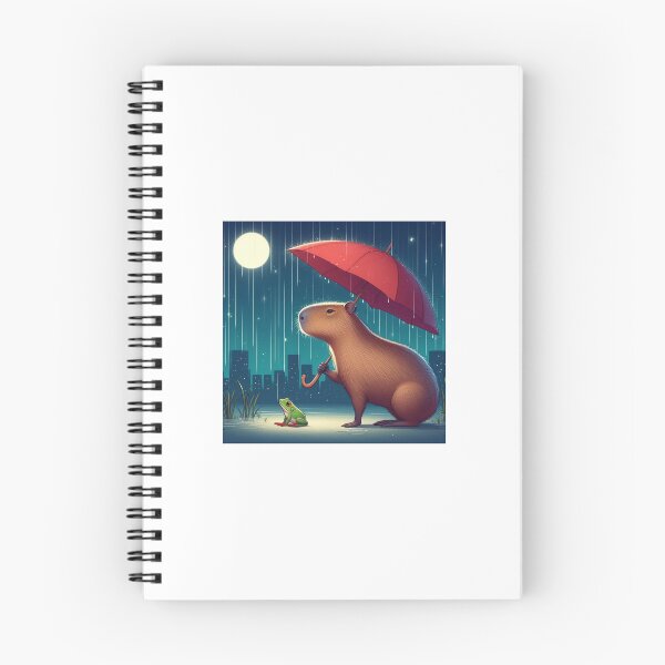 Item preview, Capybara & Frog Encounters in the Rain1 designed and sold by Capybara Art Lover.