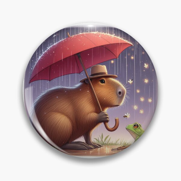 Item preview, Capybara & Frog Encounters in the Rain2 designed and sold by Capybara Art Lover.