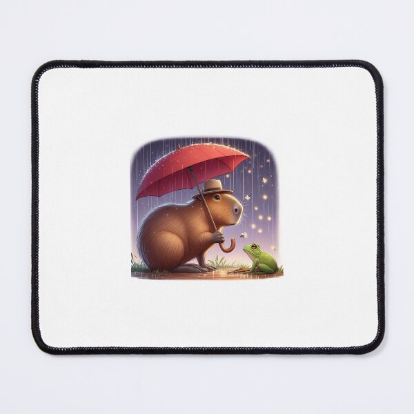 Item preview, Capybara & Frog Encounters in the Rain2 designed and sold by Capybara Art Lover.