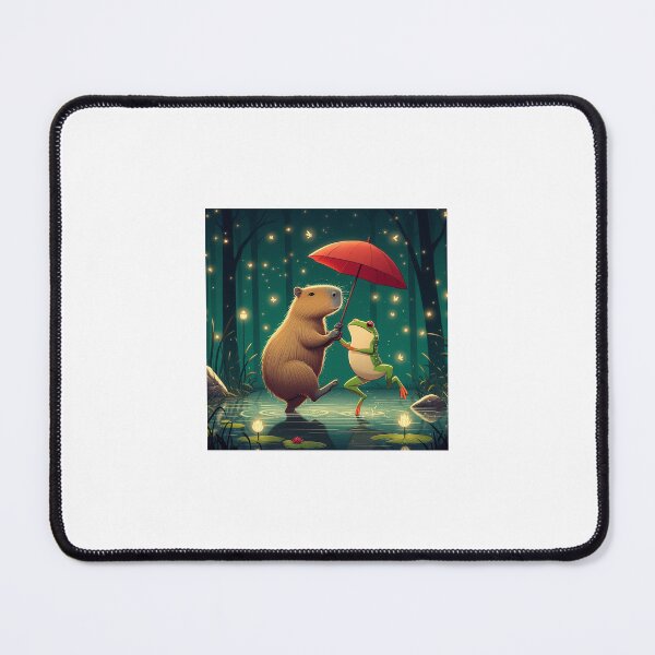 Item preview, Capybara & Frog Encounters in the Rain4 designed and sold by Capybara Art Lover.