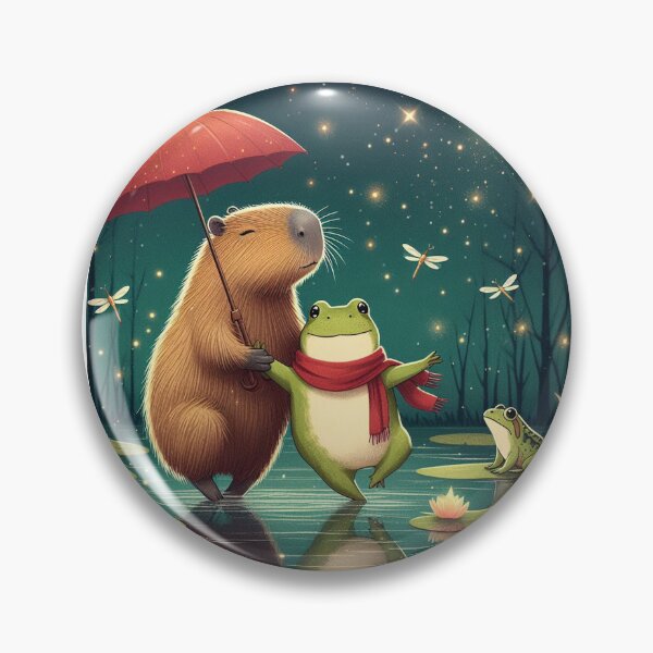 Item preview, Capybara & Frog Encounters in the Rain5 designed and sold by Capybara Art Lover.