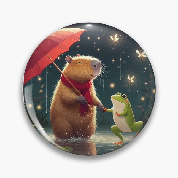 Item preview, Capybara & Frog Encounters in the Rain6 designed and sold by Capybara Art Lover.