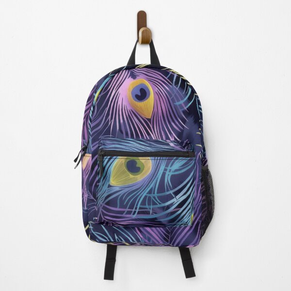 Item preview, Beautiful purple, blue & yellow peacock feathers pattern designed and sold by PrettyPinkSkies.