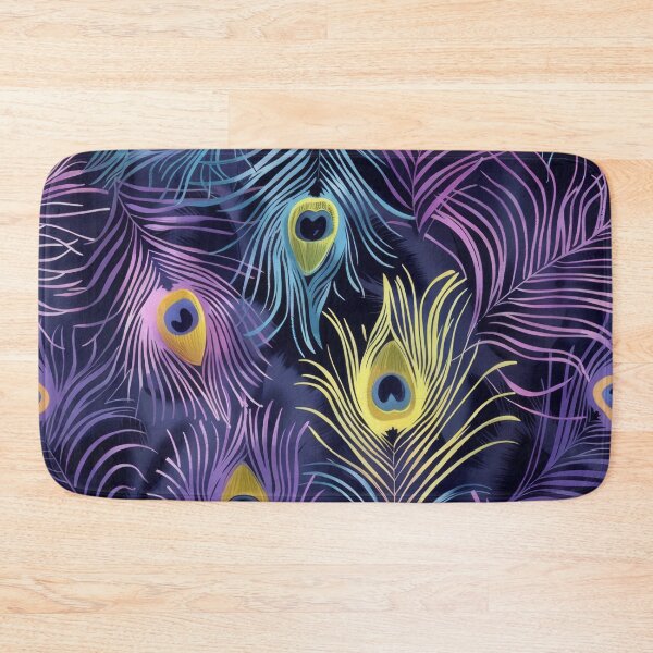 Item preview, Beautiful purple, blue & yellow peacock feathers pattern designed and sold by PrettyPinkSkies.