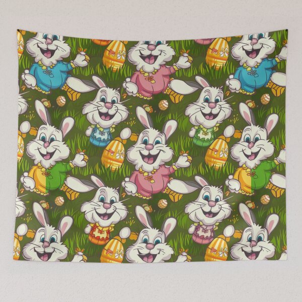 Item preview, Easter Bunnies in a Seamless Pattern Design designed and sold by Vicky021.