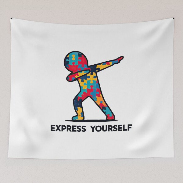 Item preview, Autism Dab express yourself Autism Awareness Puzzle Tee. designed and sold by MAPDDesigns.