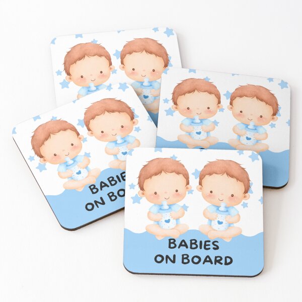 Item preview, Babies on board, male twins pregnancy designed and sold by Celmary.