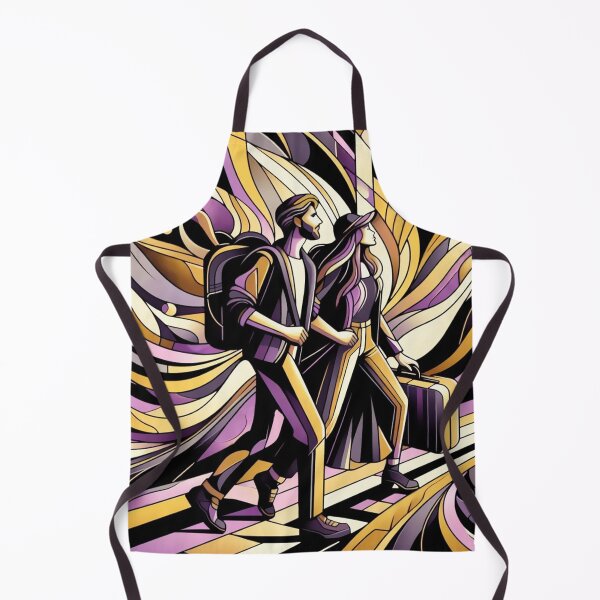 Item preview, Couple friends explore travel flow connection mauve black gold designed and sold by Meena-tta.
